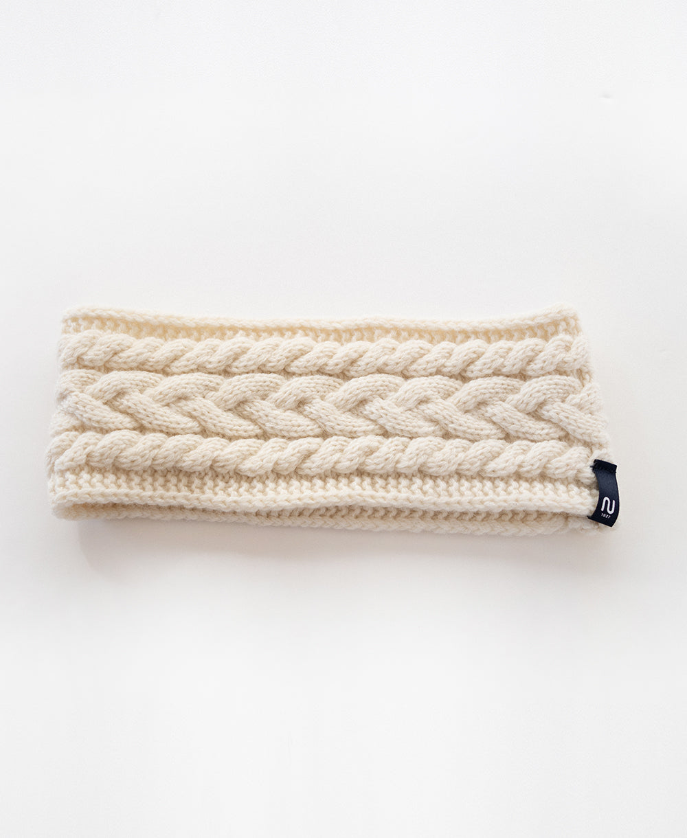 アラン模様のヘアバンド【紡毛ウール】