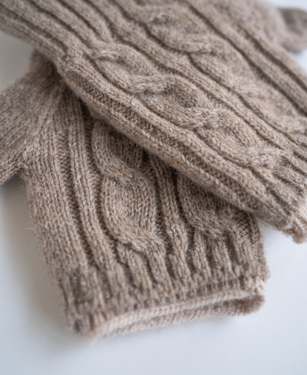 紡毛ウールの重ねミトン【最高級メリノウールの裏地つき】