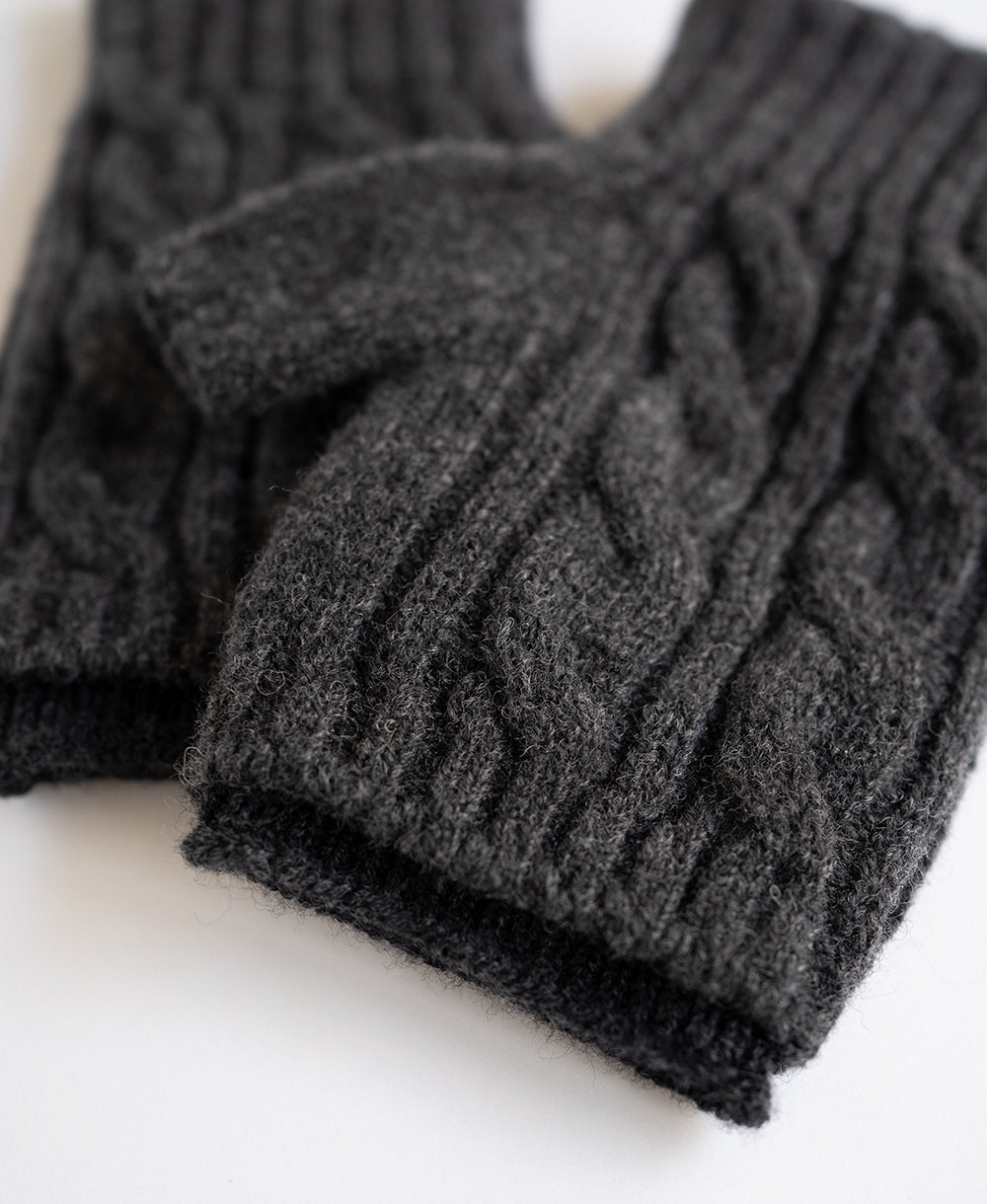 紡毛ウールの重ねミトン【最高級メリノウールの裏地つき】