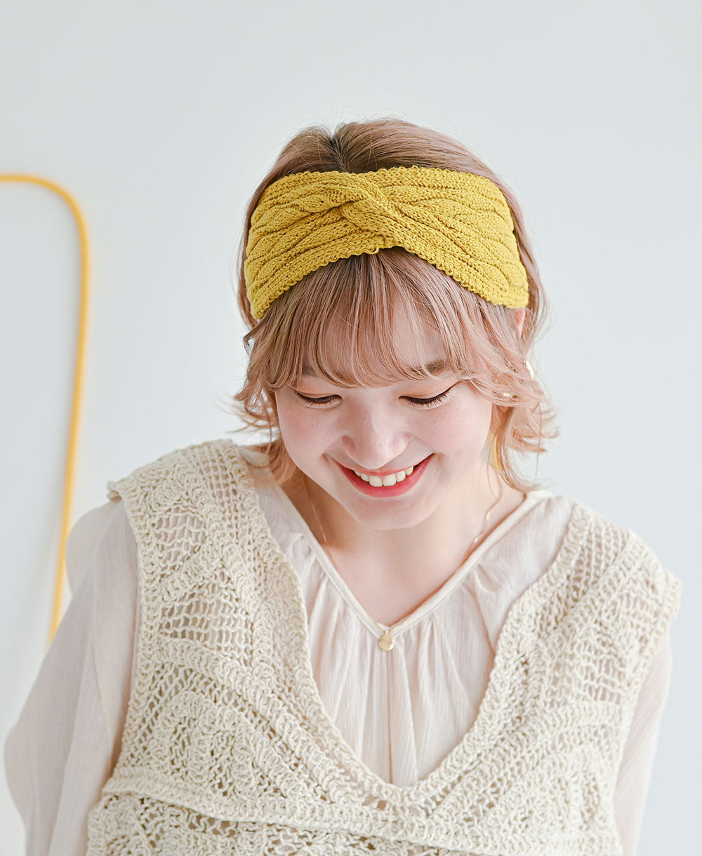 葉っぱ模様のターバン【リネン】