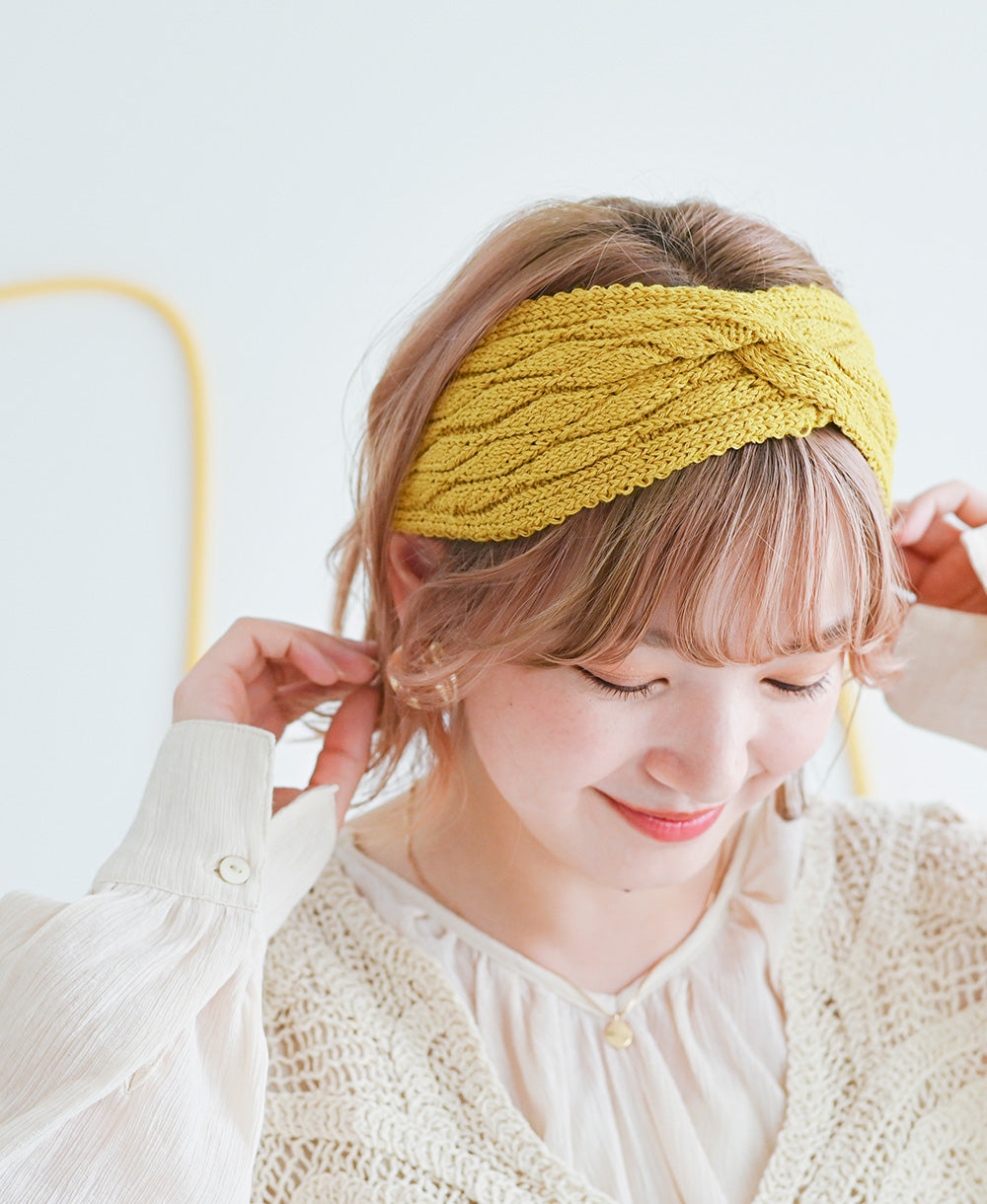 葉っぱ模様のターバン【リネン】