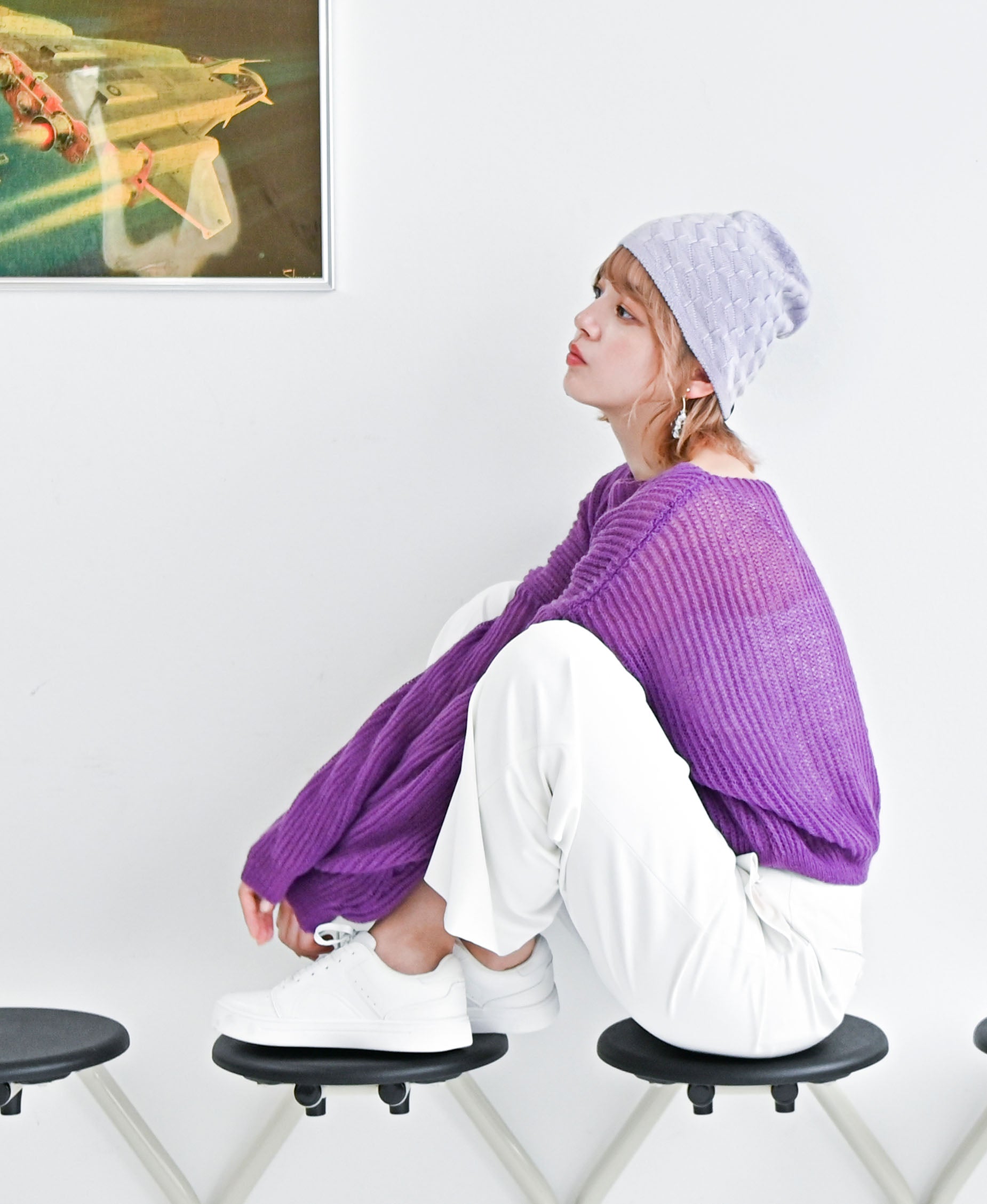 よく伸びる薄手ビーニー帽【カシミアブレンド】