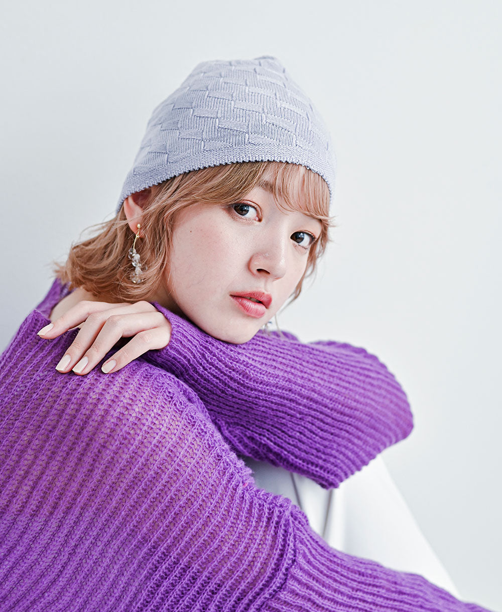 よく伸びる薄手ビーニー帽【カシミアブレンド】