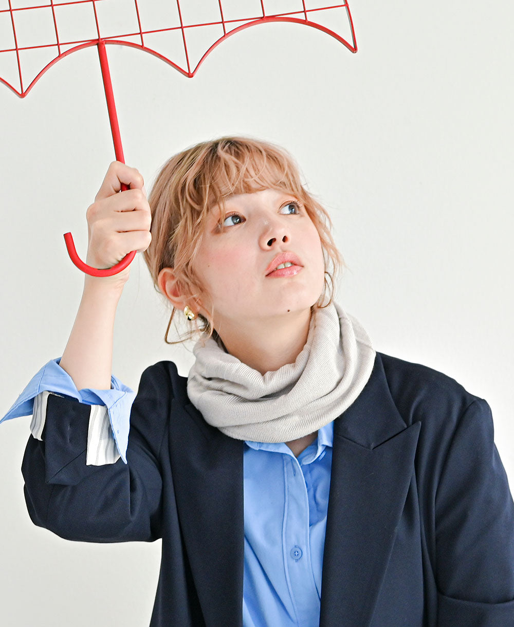 ねじりネックウォーマー【ふわふわシルク】