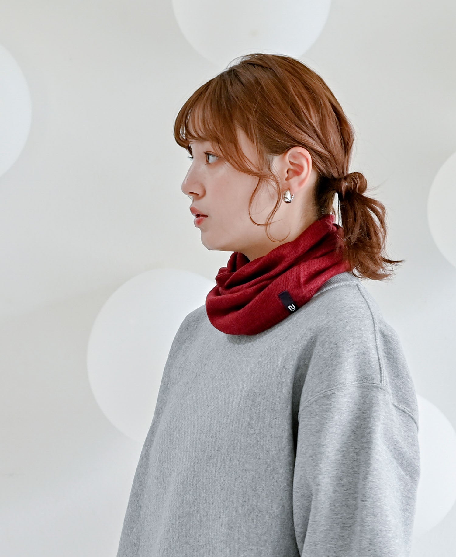 ねじりネックウォーマー【ふわふわシルク】