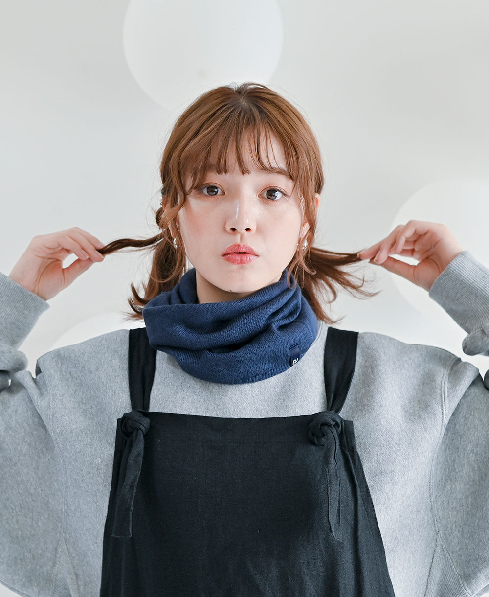 ねじりネックウォーマー【ふわふわシルク】