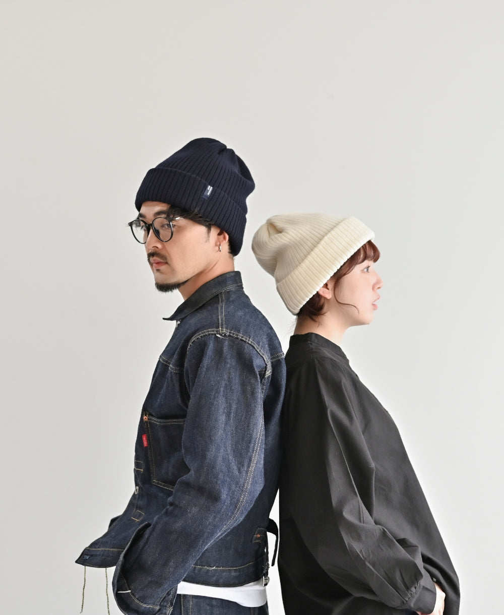 【裏地つき】しっかり厚手のリブ編みワッチ【フレンチメリノ】