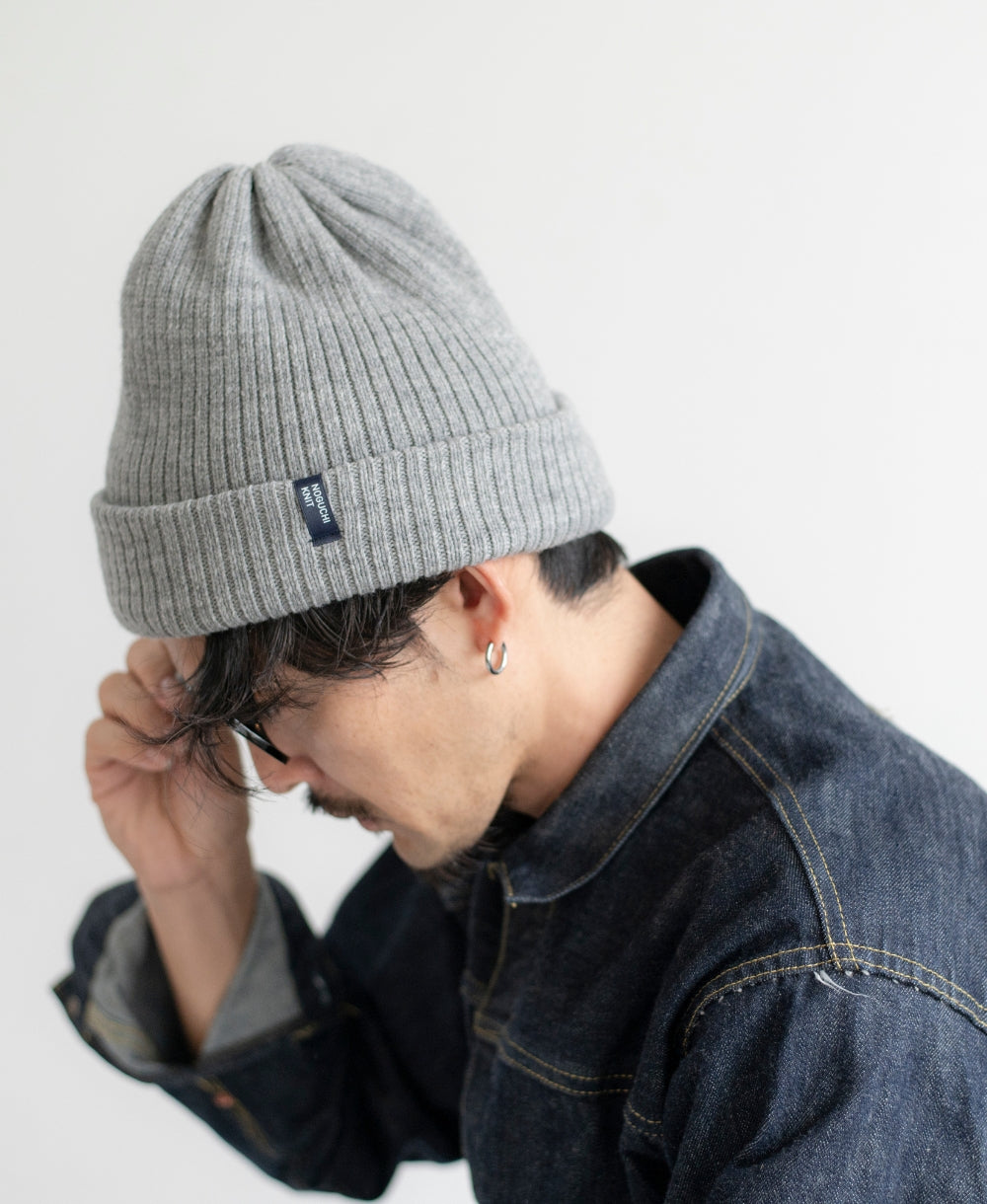 【裏地つき】しっかり厚手のリブ編みワッチ【フレンチメリノ】