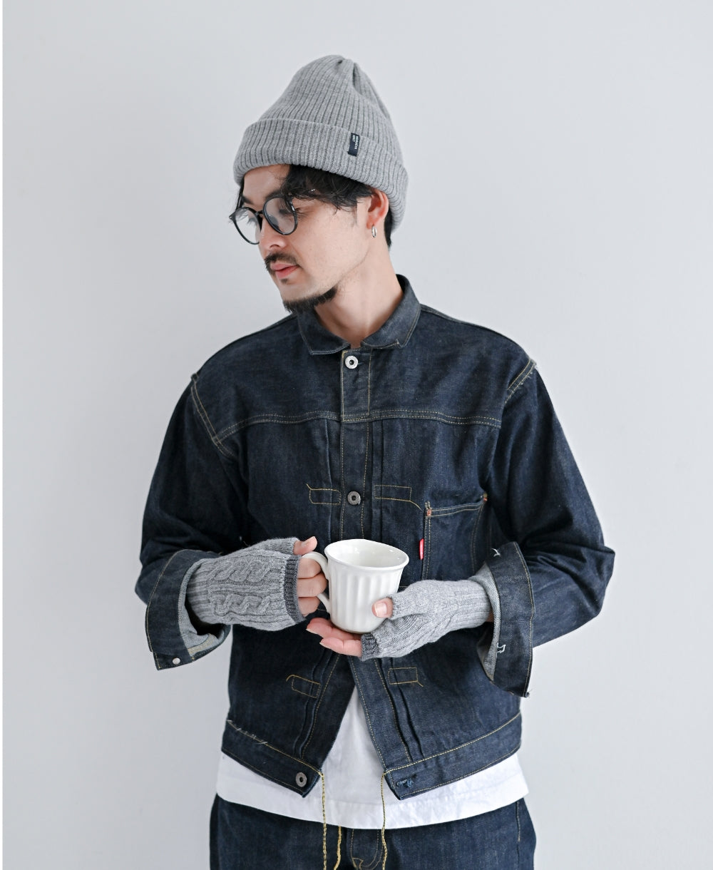 【裏地つき】しっかり厚手のリブ編みワッチ【フレンチメリノ】