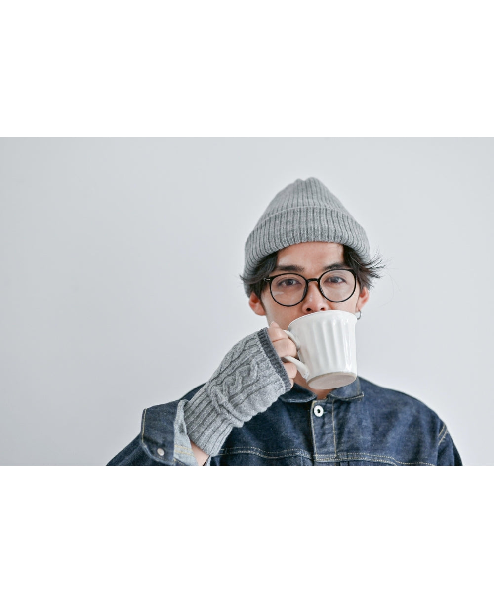 【裏地つき】しっかり厚手のリブ編みワッチ【フレンチメリノ】