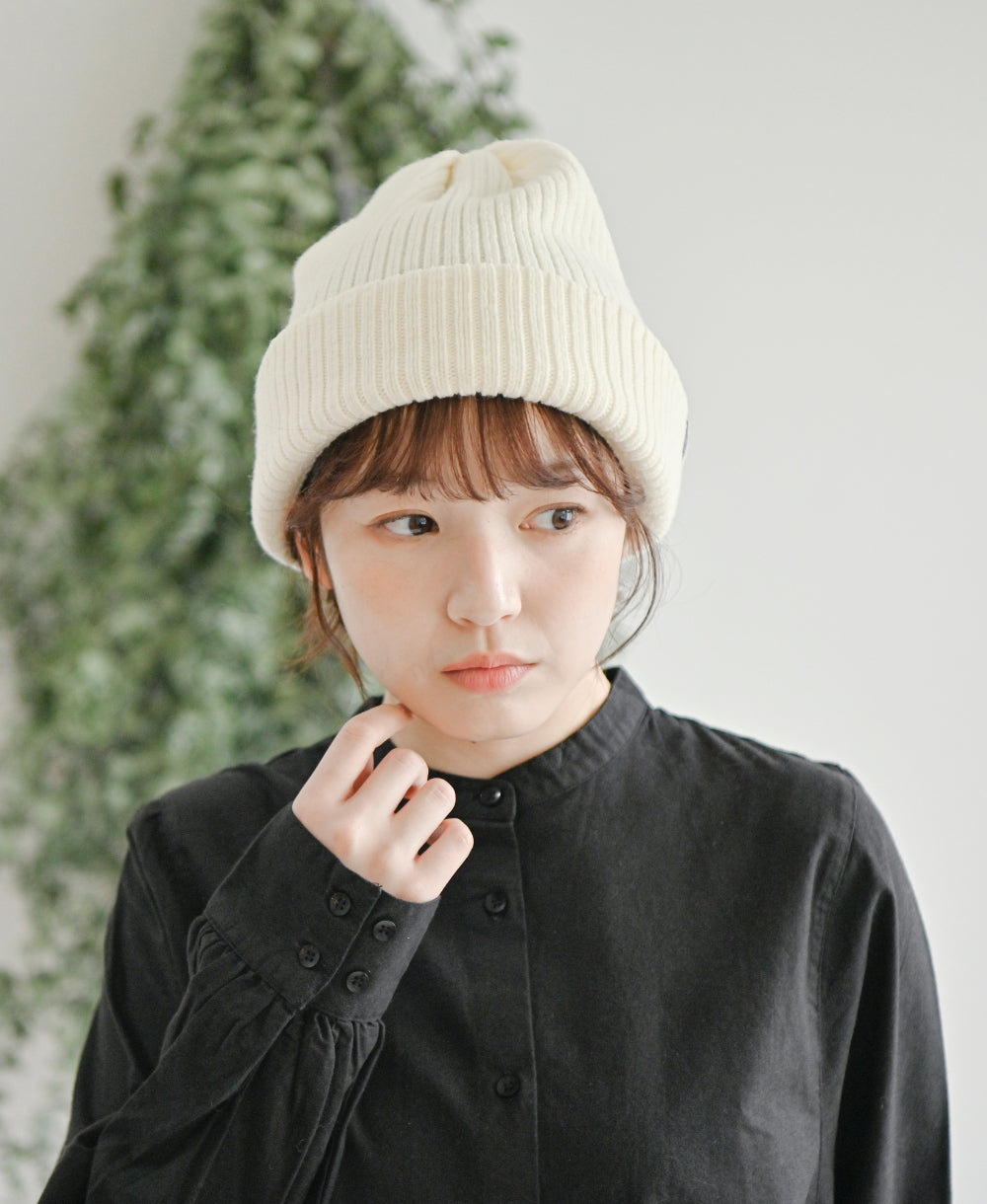 【裏地つき】しっかり厚手のリブ編みワッチ【フレンチメリノ】