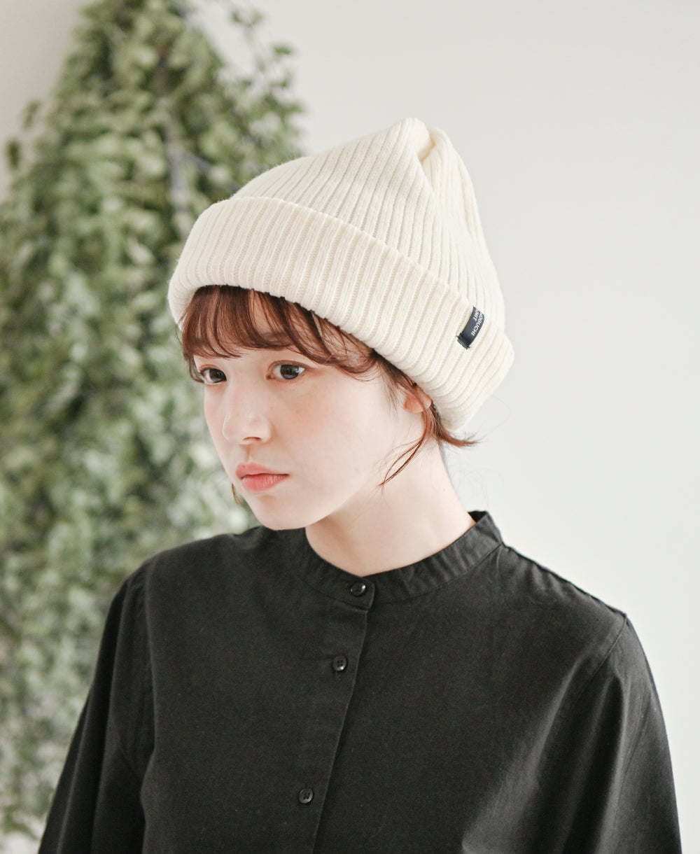 【裏地つき】しっかり厚手のリブ編みワッチ【フレンチメリノ】