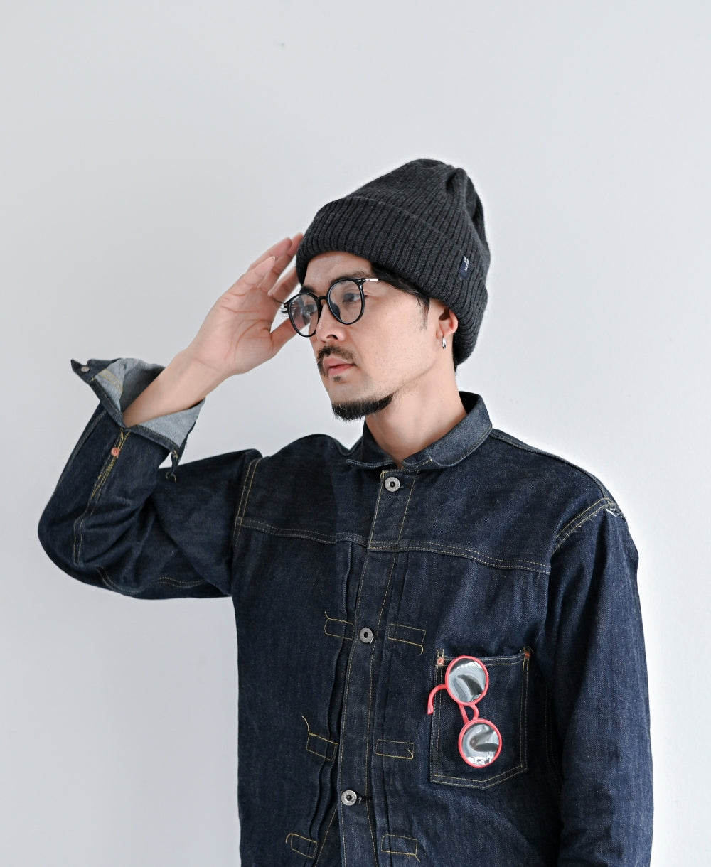 【裏地つき】しっかり厚手のリブ編みワッチ【フレンチメリノ】