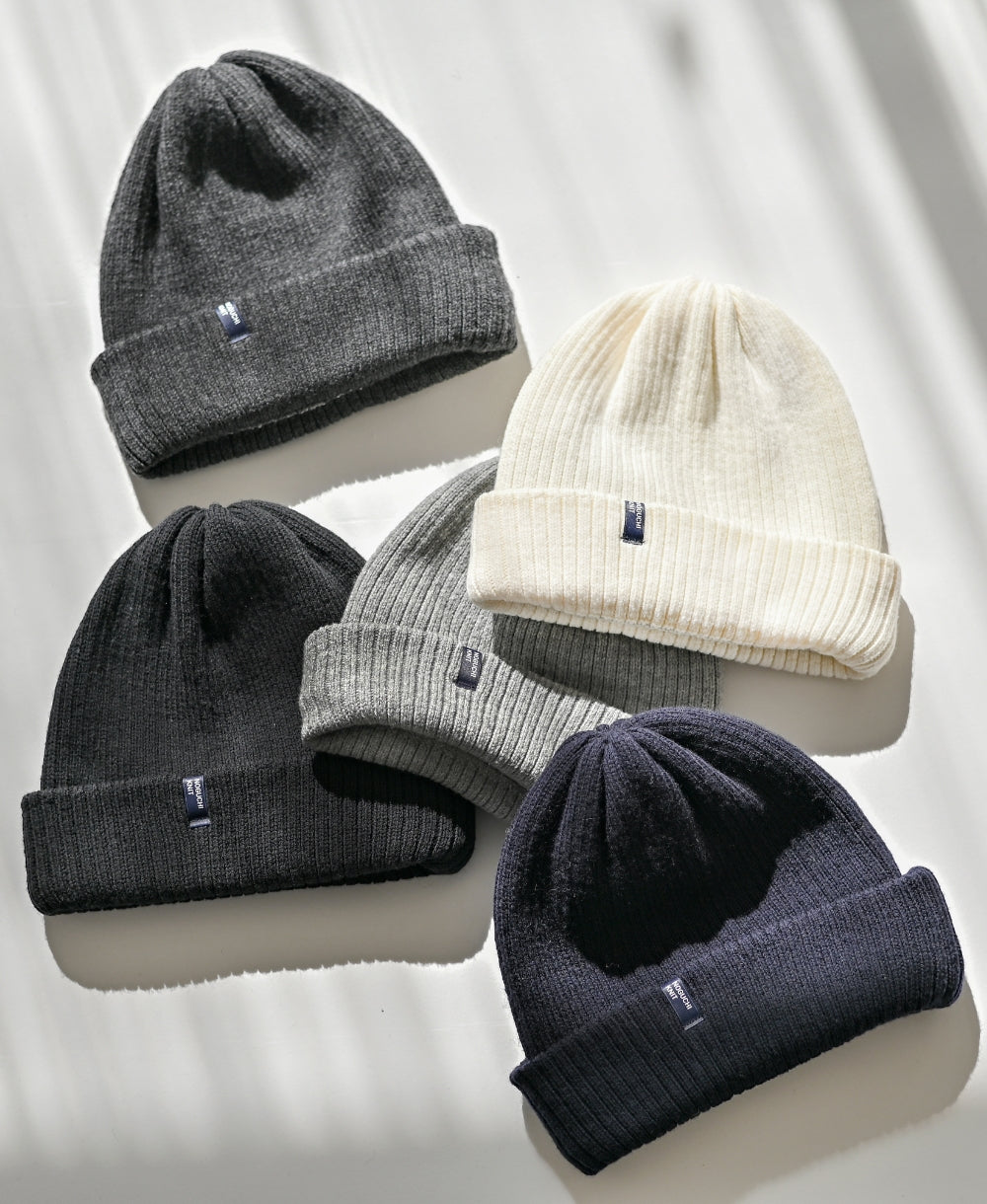 【裏地つき】しっかり厚手のリブ編みワッチ【フレンチメリノ】