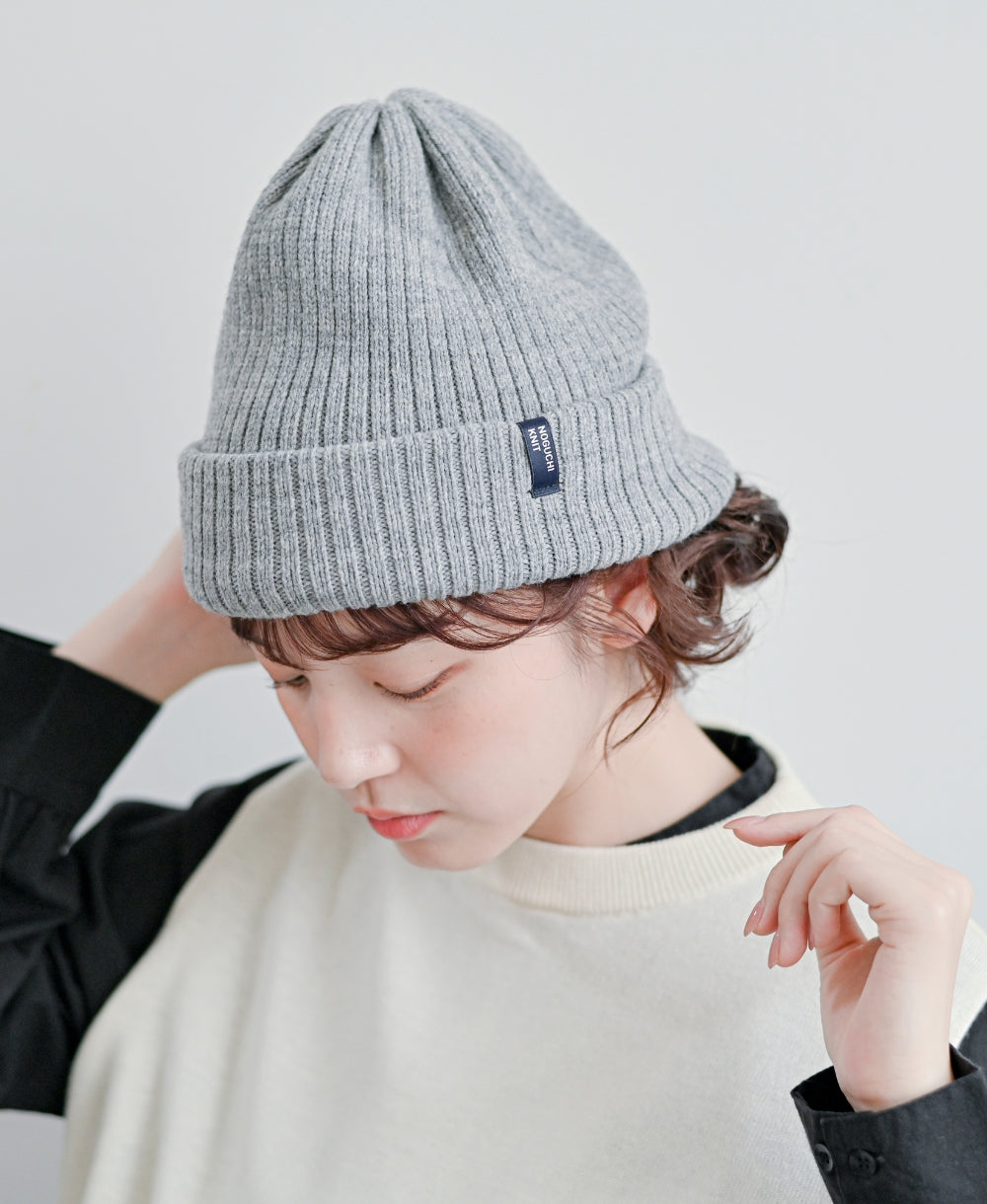 【裏地つき】しっかり厚手のリブ編みワッチ【フレンチメリノ】