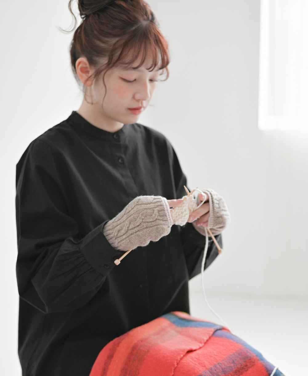 紡毛ウールの重ねミトン【最高級メリノウールの裏地つき】