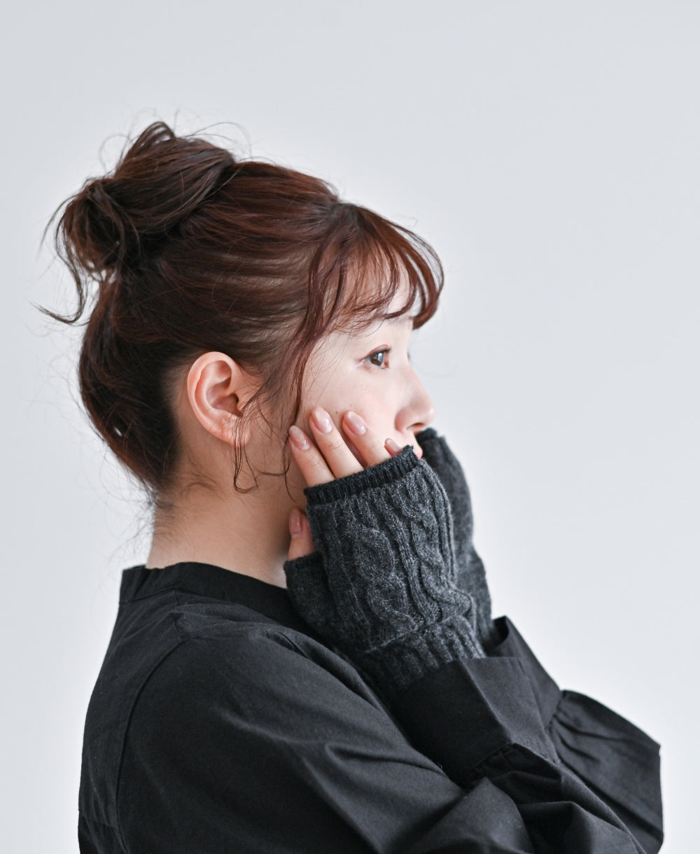 紡毛ウールの重ねミトン【最高級メリノウールの裏地つき】