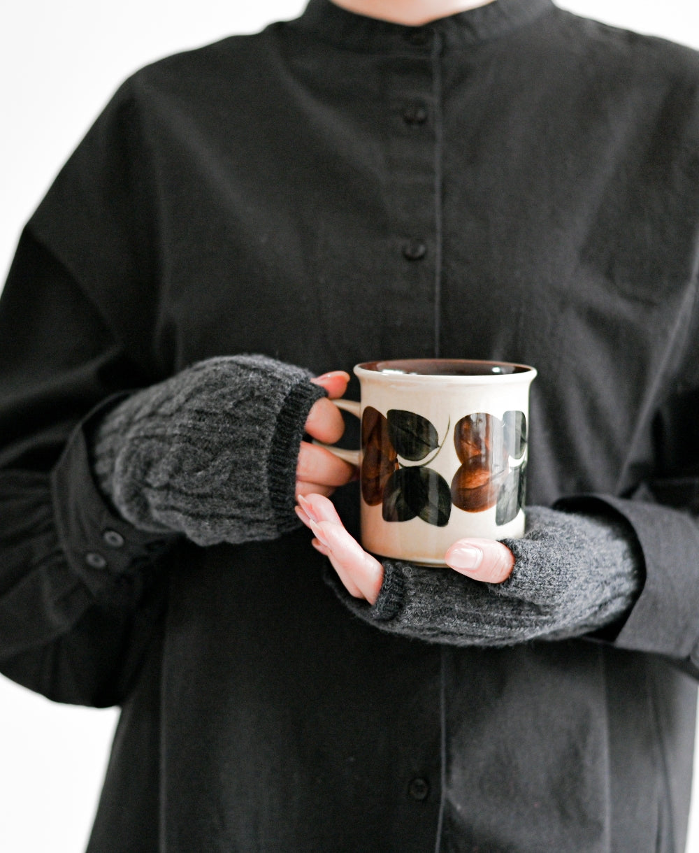 紡毛ウールの重ねミトン【最高級メリノウールの裏地つき】