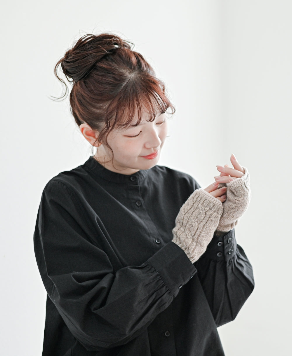 紡毛ウールの重ねミトン【最高級メリノウールの裏地つき】