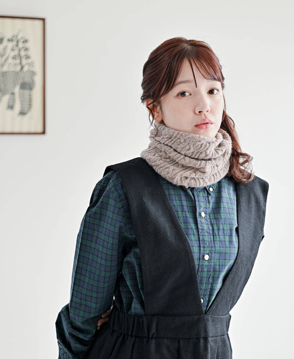 【2WAY】ねじりネックウォーマー【アンゴラ混】