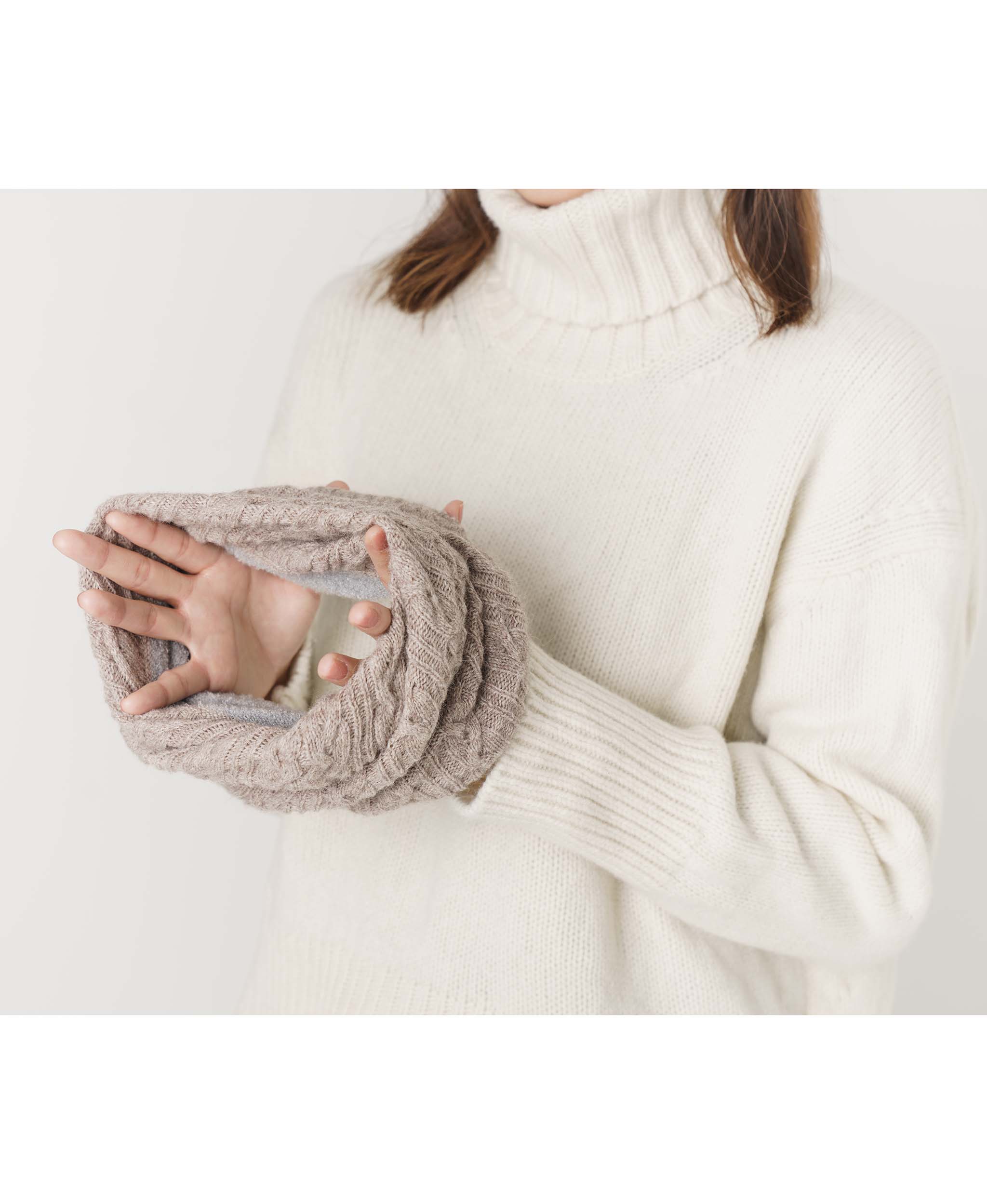 【2WAY】ねじりネックウォーマー【アンゴラ混】