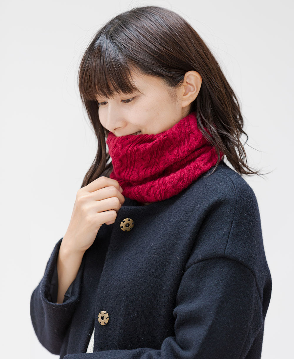 【2WAY】ねじりネックウォーマー【アンゴラ混】