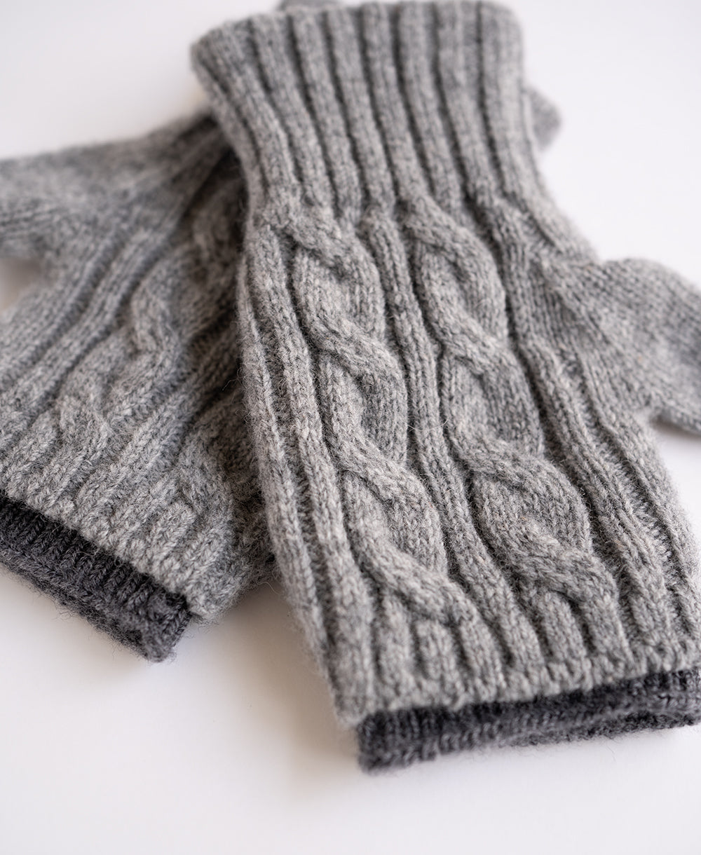 紡毛ウールの重ねミトン【最高級メリノウールの裏地つき】
