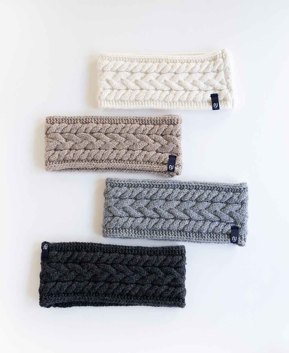 アラン模様のヘアバンド【紡毛ウール】