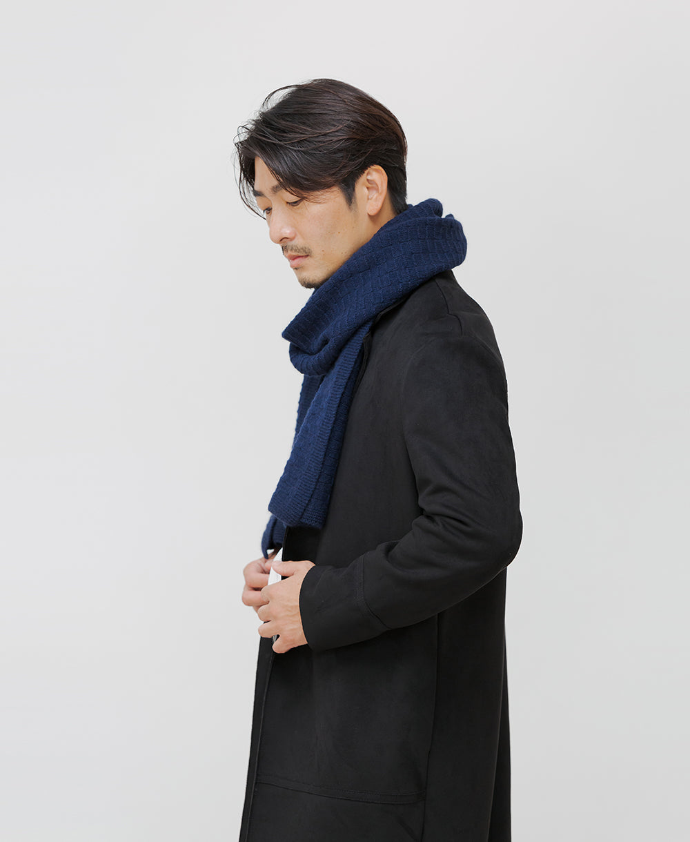 レンガ模様のマフラー【アンゴラ混】