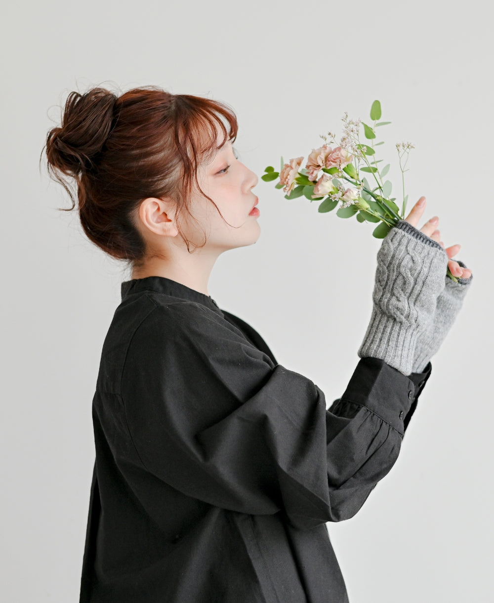 紡毛ウールの重ねミトン【最高級メリノウールの裏地つき】