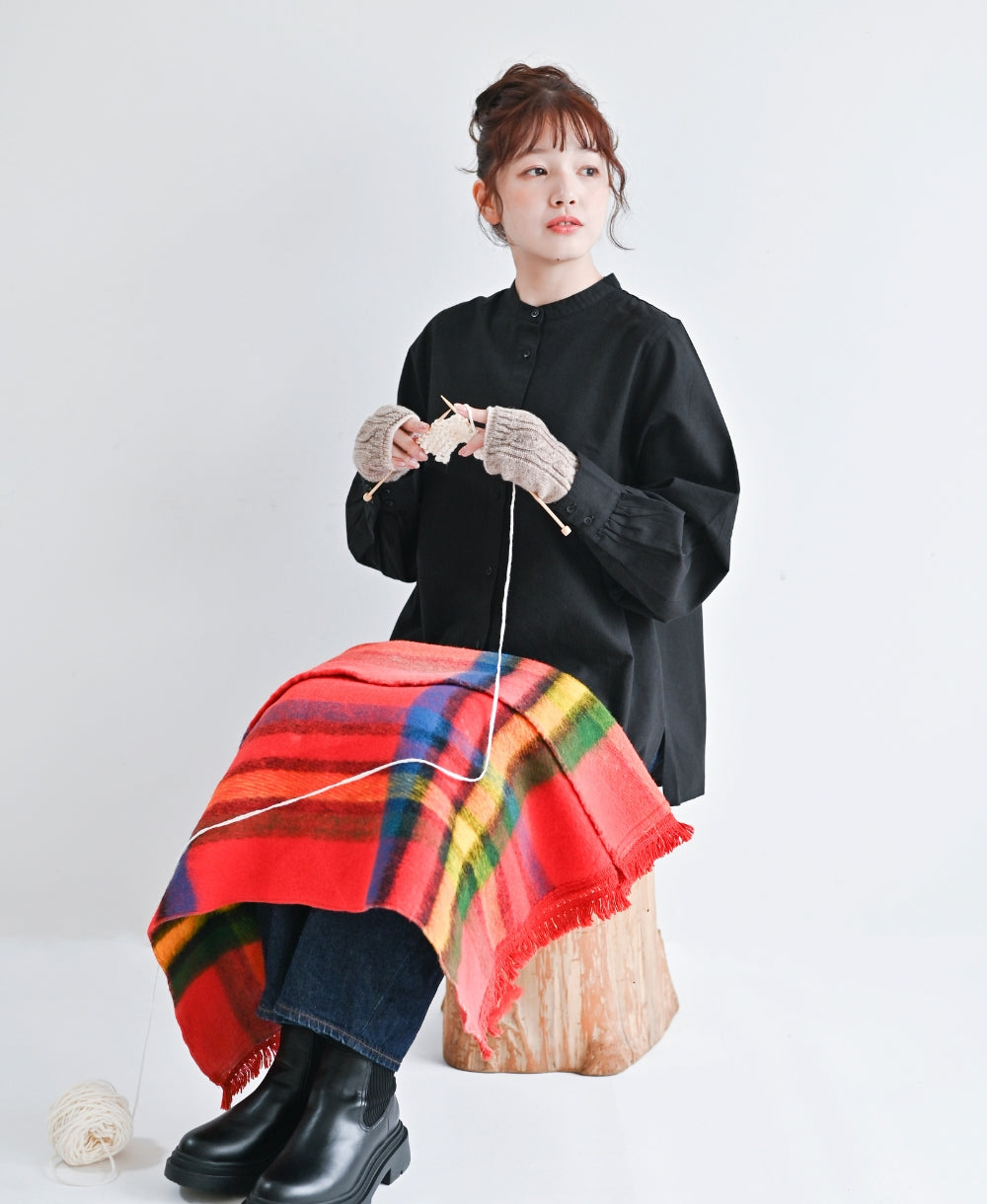 紡毛ウールの重ねミトン【最高級メリノウールの裏地つき】