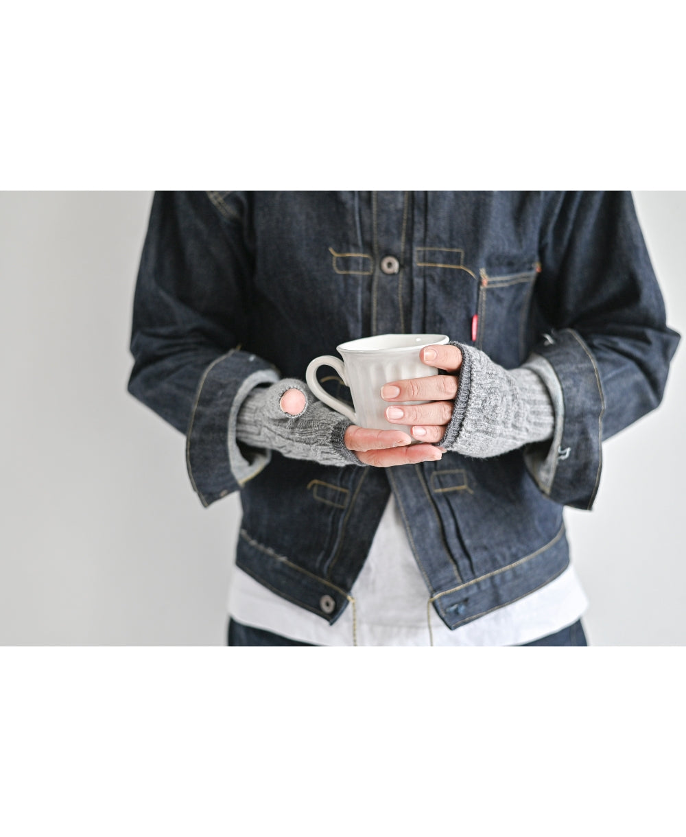 紡毛ウールの重ねミトン【最高級メリノウールの裏地つき】