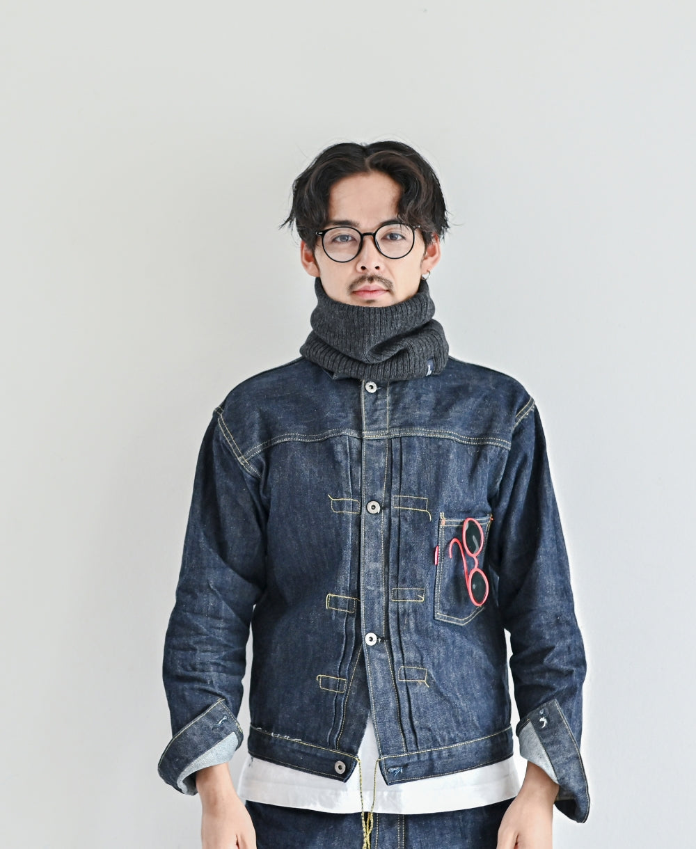 【裏地つき】しっかり厚手のリブ編みネック【フレンチメリノ】