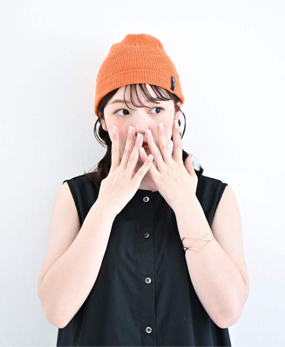 【試着のみ】ノグチニット　よく伸びる薄手ビーニー帽【オーガニックコットン】 よく伸びる薄手ビーニー帽【オーガニックコットン】